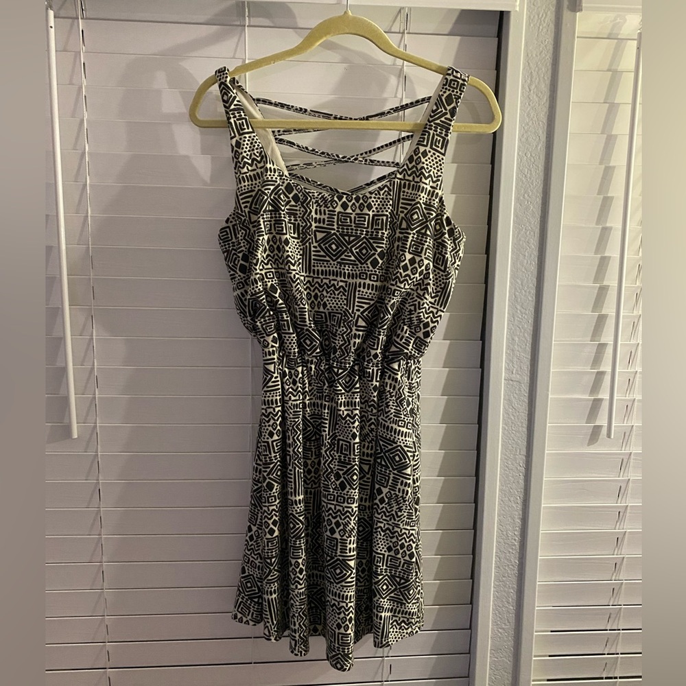 Black and white Aztec print dress